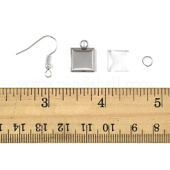 Наборы для самостоятельного изготовления квадратных сережек-подвесок DIY-FS0009-17