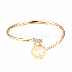Placage en rack bracelets en zircone cubique micro pave en laiton&nbsp;BJEW-E071-20G-02