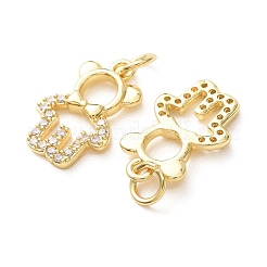 Pendenti in zirconi cubici trasparenti in micro pavè di ottone&nbsp;CU-E003-18G-01