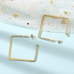 Boucles d'oreilles carrées en acier inoxydable 304 avec placage ionique (IP) pour femmes&nbsp;EJEW-M089-06G