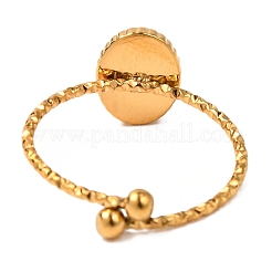 Овальные перстни из натурального окрашенного и нагретого зеленого оникса-агата&nbsp;RJEW-Q822-38G-01