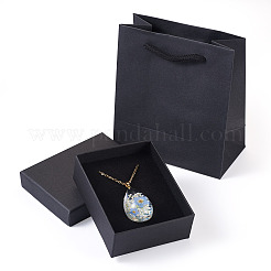 1 шт. ожерелья из нержавеющей стали с сухоцветами&nbsp;NJEW-TA0001-19B