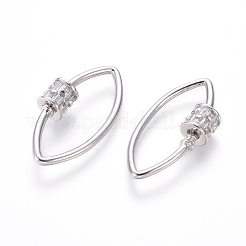 Латунь микропаве кубический цирконий винт карабин подвески с замком ZIRC-I031-02P