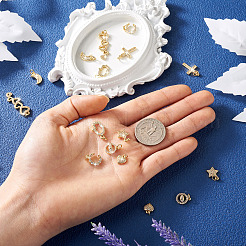 16 pz 8 charms in ottone stile micro pavé di zirconi cubici&nbsp;KK-TA0001-13
