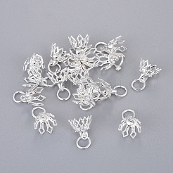 Support de fleur placage en laiton filigrane perle cap bails&nbsp;LS-KK-L102-27S