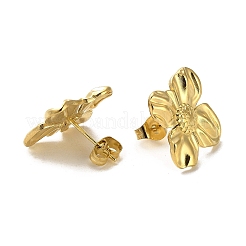 ゴールド 304 ステンレス スタッド イヤリング  花  15x14.5mm&nbsp;EJEW-Z033-01A