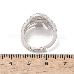 Anelli da dito da donna in ottone con micro pavé di zirconi cubici&nbsp;RJEW-C129-05P
