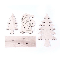 Неокрашенный платан деревянные украшения для дома DJEW-F006-03