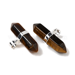 Двойные заостренные подвески с натуральным тигровым глазом&nbsp;G-NH0001-15P-08