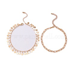 Сплав скрепка цепь цветок кисточка двухслойные браслеты для щиколотки для женщин FS-WGB7378-01