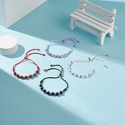 Браслеты-слайдеры из натуральных смешанных камней для мужчин и женщин BJEW-JB08717