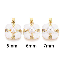 Латунный микро-паве кубический кубик циркония жемчужина KK-T079-07G