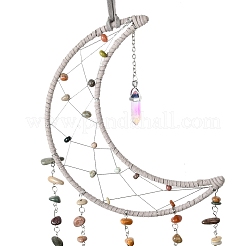 Смешанные чипсы из драгоценных камней из бисера луна висит ловцы солнца HJEW-M004-01