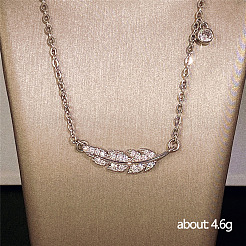 Ожерелья с подвесками из прозрачного кубического циркония из листовой латуни с микропаве для женщин FS-WGF074F-01