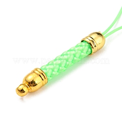 韓国ポリエステル糸ペンダント装飾  ゴールデントーン真鍮パーツ  ライム  73mm  穴：1.6mm&nbsp;FIND-K011-01G-01
