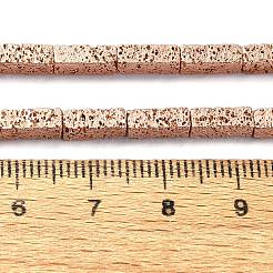 Fili di perle di roccia lavica naturale elettrodeposta&nbsp;G-I360-K04-03