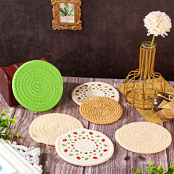 8 шт. 4-х стилистический коврик из ротанга и хлопка AJEW-MB0001-02