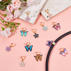 12 шт. 2 стиля эмалированный сплав стетоскоп подвесные украшения HJEW-OC00214