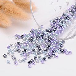 シルバーグレーミックスパールカラーのガラスパールビーズ  ミックスカラー  6mm  穴：1mm  約200個/箱&nbsp;HY-PH0006-6mm-13