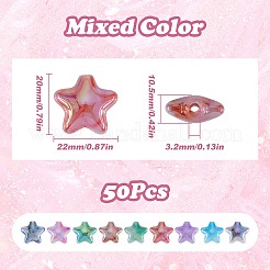 50шт двухцветные непрозрачные акриловые бусины SACR-SC0001-28