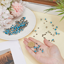 100 шт. латунь с синтетическими бирюзовыми заклепками&nbsp;KK-CL0001-01A