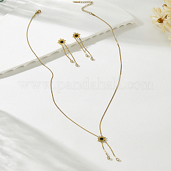 Set di orecchini pendenti in acciaio inossidabile da donna e collane a laccio&nbsp;EB5177-2