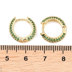 Латунные кубических серьги циркония обруч&nbsp;EJEW-A156-05G-02