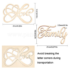 2 набор 2 стилей деревянных вырезок-украшений WOOD-CN0001-23