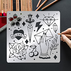 Трафареты для штампов из нержавеющей стали&nbsp;DIY-WH0279-130