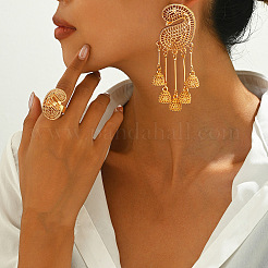 Комплекты из серег-гвоздиков и колец-манжет с полым цветком для женщин FS-WG1AAB0-01