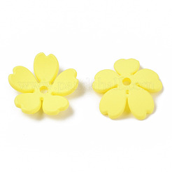 Capuchons de perles acryliques opaques de style caoutchouté&nbsp;ACRP-T010-02B