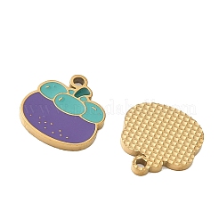 Pendentifs en acier inoxydable 304 émaillé en forme de fruits&nbsp;SA-CBA49D2-11G-04