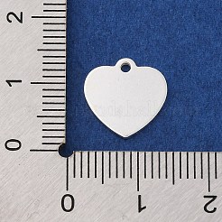 スターリングシルバーのハートチャーム925個  銀  12x12x1mm  穴：1.4mm&nbsp;STER-F057-03S-03