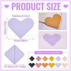 12 шт. Защитные уголки для книг из искусственной кожи AJEW-TA0001-99