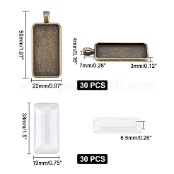 60 Stück DIY-Set zur Herstellung rechteckiger Anhänger&nbsp;DIY-AR0001-36AB-NF