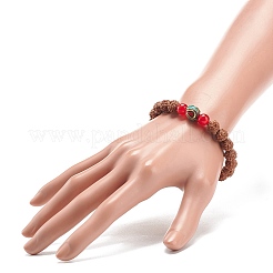 4 шт. 4 стильных браслета из натуральной рудракши мала из бисера набор BJEW-JB08979