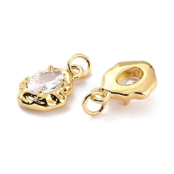 Micro ottone spianare cubic zirconia ciondolo&nbsp;ZIRC-P089-19G-B