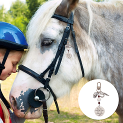 2 pz 2 stili cavallo tema tibetano lega pendenti decorazioni&nbsp;HJEW-DR00106