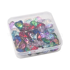 40 pièces 10 couleurs breloques en verre à facettes&nbsp;GLAA-FS0002-68