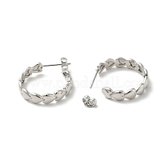 Серьги-гвоздики с сердечком из латуни с реечным покрытием&nbsp;EJEW-I268-06P