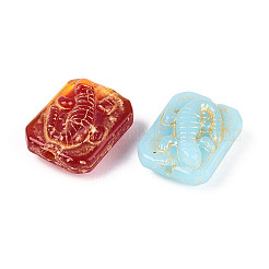 Прямоугольник со стеклянными бусинами-гекконами GLAA-T025-54M