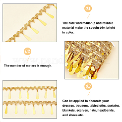 Блестящая лента из полиэстера в этническом стиле&nbsp;OCOR-WH0077-02