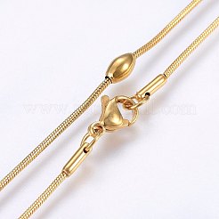304ステンレススチールボールチェーンネックレス  カニカン付き  ゴールドカラー  16.9インチ（43cm）  1.3~4mm&nbsp;NJEW-F221-11G