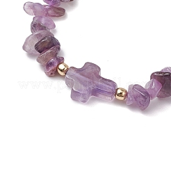 5 шт. браслеты с натуральными драгоценными камнями и переплетением для женщин и мужчин BJEW-JB11384