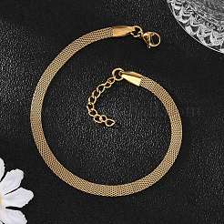 Ионное покрытие (ip) 304 нержавеющая сталь сетка цепи/сетчатые браслеты браслеты BJEW-I274-13G