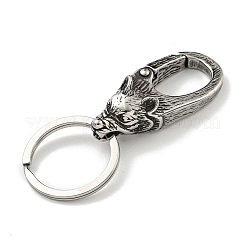 Accessoires en acier inoxydable chirurgical 316 de style tibétain avec porte-clés en acier inoxydable 304&nbsp;FIND-Q101-09AS-06