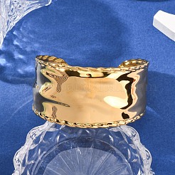 Браслеты-манжеты из нержавеющей стали 304 для женщин&nbsp;BJEW-G749-12G