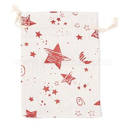 Bolso de tela de tela de algodón con tema navideño&nbsp;ABAG-H104-B04