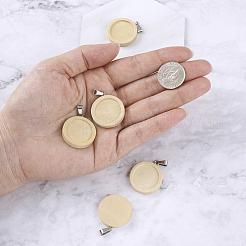 Pendentif cabochon en bois&nbsp;WOOD-TAC0001-A-02