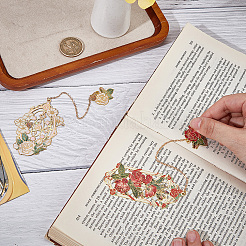 2 шт. 2 стиля закладки из цинкового сплава с эмалью AJEW-CP0003-98C